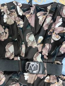 Floral Brown Midi Dress