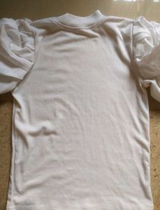 Chic White Top with Puff Sleeves