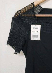 New Elegant Black Lace Top