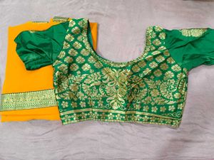 Chiffon Mustard Yellow Saree With Zari Border