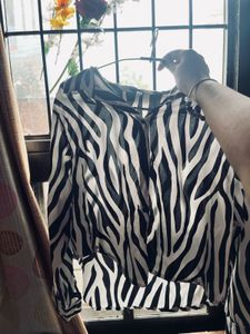 Zebra Print Long Sleeve Top