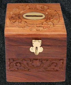 Vintage Floral Carved Wooden Box