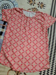 Printed Coral Pink Tshirt