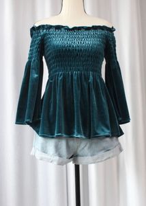 🍒SALE🍒Korean Off Shoulder Velvet Top