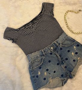 Stripped Off-Shoulder Top