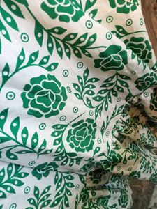 Green floral short kurti top  for women
