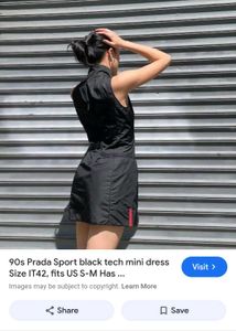 Prada 90&#39;s Vintage Sports Black Nylon Dress