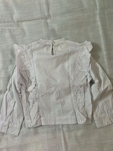 Ruffle Trim Long Sleeve Blouse