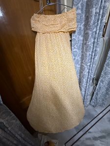Yellow Floral Slit Maxi Dress