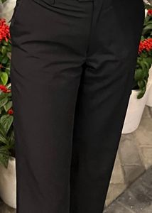 Women Loose Fit High-rise Lint Free black Trouser