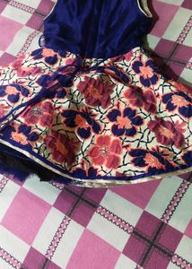 Size 18 For 1 Or 2 Years Old Girls Frok Dress Soft Georgette Cloth Material With Flowers