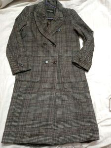 Long Overcoat Checked Pattern