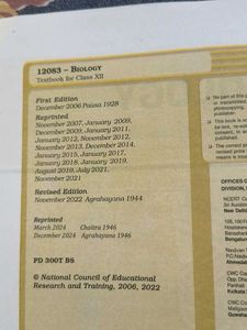 NCERT Biology Book For Class 11 And 12..