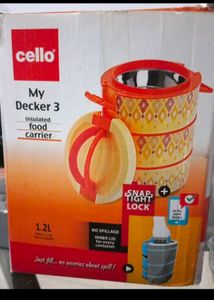 Cello My Decker - 3 Snap Tight Steel Lunch Box
