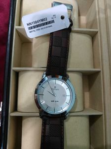 TITAN Brown Leather Watch