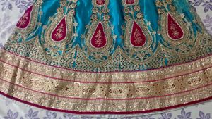 Sky Golden With Pink Very Nice Lehenga Choli