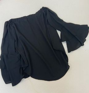 Black off shoulder top With Bell Sleeves