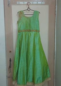 Green Embroidered Anarkali Dress