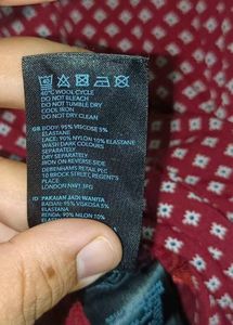 SALE - Jasper Conran Maroon Lace Trim Night Slip