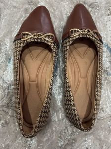 Brown Houndstooth Ballerinas