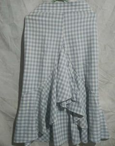 Gingham Ruffle Hem Skirt