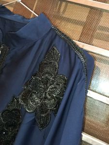 Elegant Navy Blue Embellished Dress