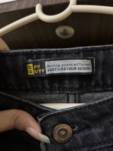 OFF DUTY Wide Leg Denim Jeans (black Washed)