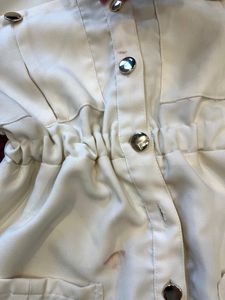Shirt Pattern Knee Length Cream One Piece