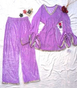 Y2k Velvet Corset Kurta Trouser Set🪻