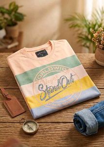 Striped Graphic Print T-shirt