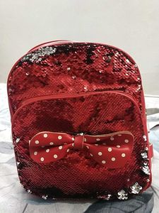 Sparkly Red Sequin Bow Backpack