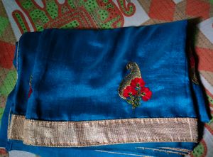 Blue Embroidered Saree💙✨