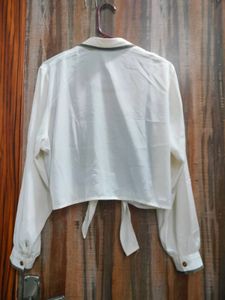 Embroidery Shirt With Inner Crop Top