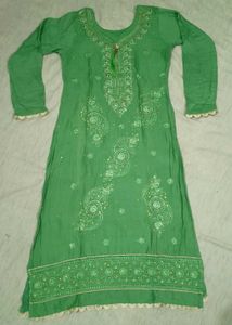 Green Embroidered Kurta Set