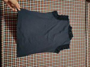Lace Detailing Black Top