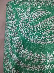Green Sequin saree