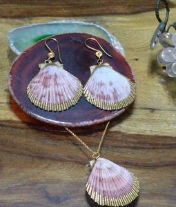 Handmade Seashell Earrings And Necklace Set