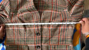 Vintage-Inspired Plaid Blazer with Elbow Patch