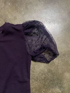 Purple Sheer Sleeve Dress