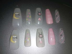 (*≧∀≦*)Kawaii Kitten Dreams Press-On Nails Set
