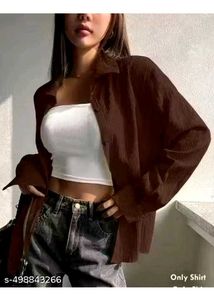 A Combo Of Pink Dress White Skirt nd Brown Shirt