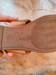 Party Wear Bata Women Flat Sandals