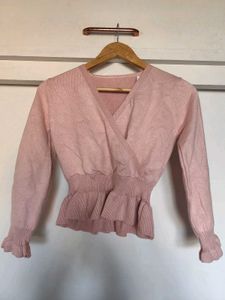Pink Peplum Winter Top