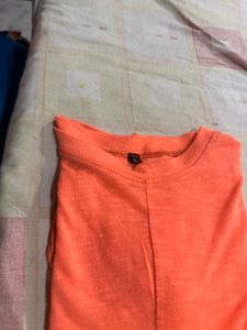 Front Wrap Detail Top Beautiful Coral Color