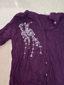 Embroidered Purple Top