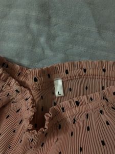 Peach Color Off-shoulder Top