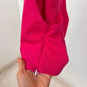 Hot Pink Knotted Crop Top
