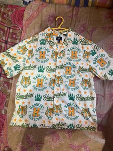 Hawkins High School Print Button-Down Shirt