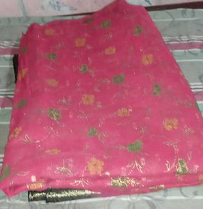 Elegant Pink Floral Saree