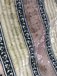 Crepe With Satin Floral Saree